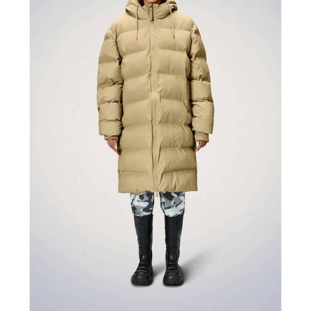 NEW RAINS alta long puffer jacket in sand